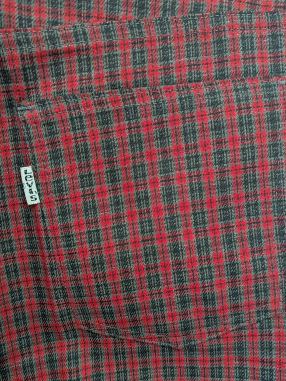 Vintage 1970s LEVI'S STA-PREST SLACKS Red PLAID Pants 30 X 32 White Tab
